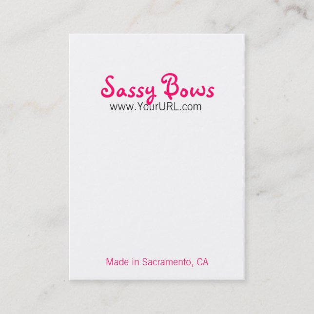 Sassy Bow Chubby Pink & Black Cards (Front)