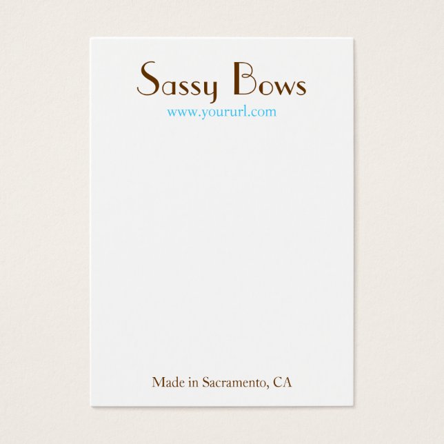 Sassy Bow & Jewellery Display Card (Front)