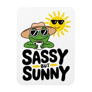 Sassy but Sunny Frog Design – Funny Summer Magnet