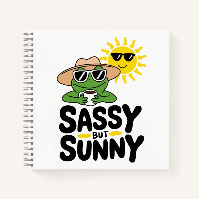 Sassy but Sunny Frog Design – Funny Summer Notebook (Front)