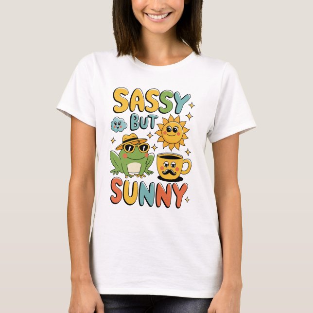 Sassy But Sunny – Funny Frog Summer T-Shirt (Front)