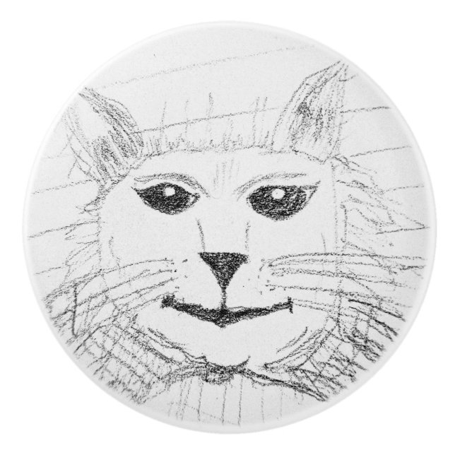 Sassy Cat Ceramic Pull (Front)