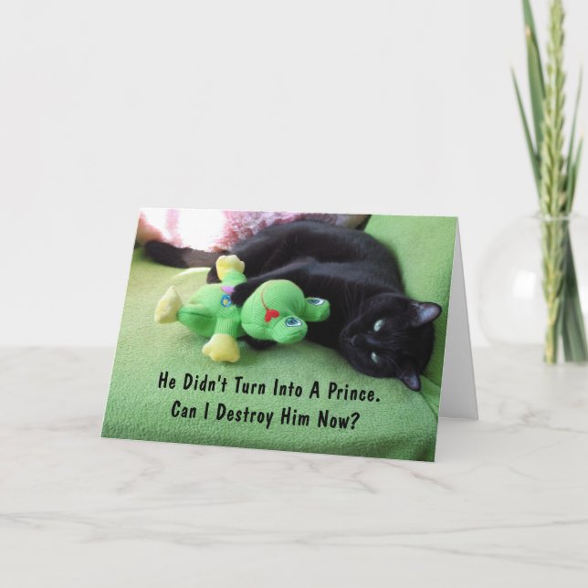 Sassy Cat & Froggy Valentine's Day Card (Front)