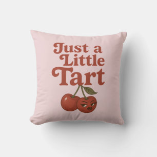 Sassy Cherry Just a Little Tart Retro Red & Pink Cushion