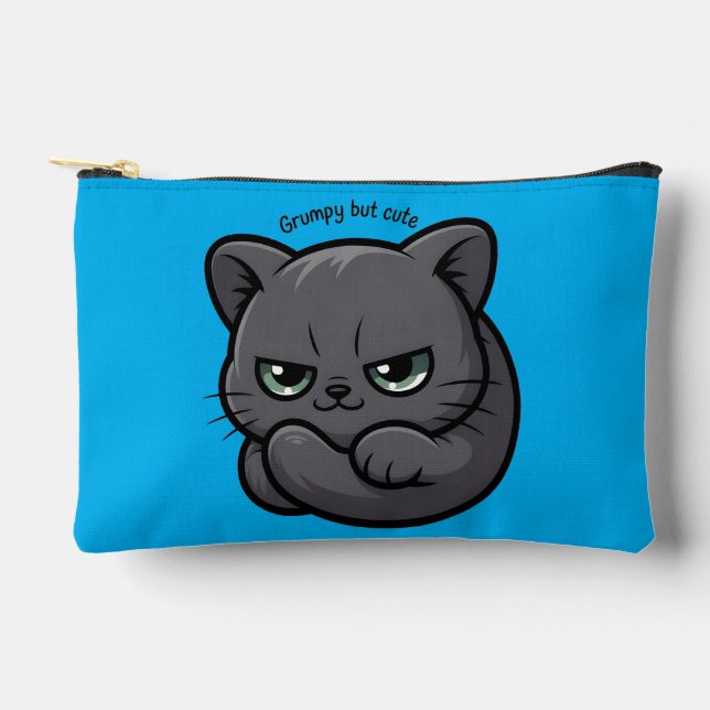 Sassy Chibi Cat with an Attitude Accessory Pouch (Front)