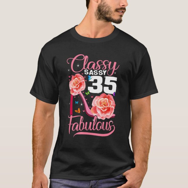 Sassy Classy 33 Fabulous 33rd Birthday  High Heel T-Shirt (Front)