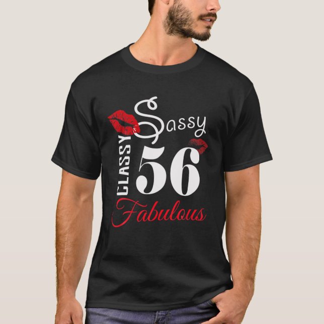 Sassy Classy 56 Fabulous Red T-Shirt (Front)