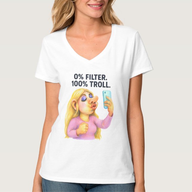 Sassy Confident Influencer Fabulous Selfie Troll T-Shirt (Front)
