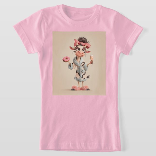 Sassy Cow in Spa Mode T-Shirt (Laydown)