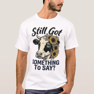 Sassy Cow Shirt Vintage Floral Farm Humour