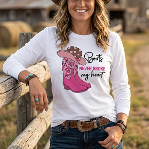 Sassy Cowgirl Pink Boots Western Horse Lover T-Shirt