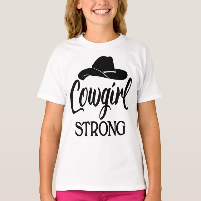 Sassy Cowgirl Strong Cowboy Hat Line Dancing Rodeo T-Shirt (Front)
