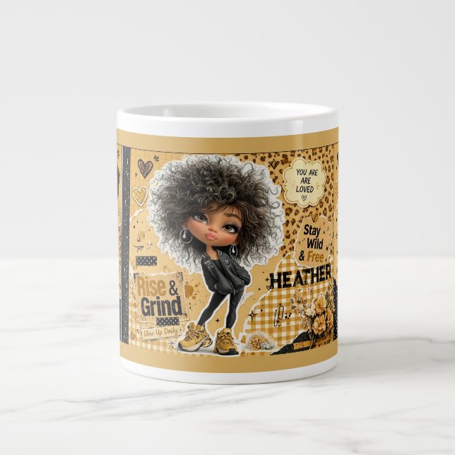 Sassy Custom Name Mustard Doll Coffee Mug (Front)