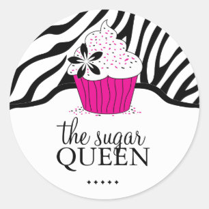 Sassy Decorative Zebra Stripes Bakery  Stickers