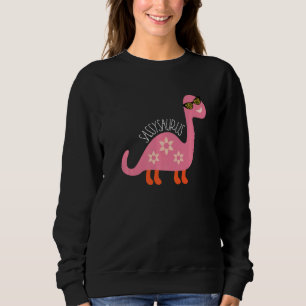 Sassy Dinosaur Teen Girl Stuff Pink Leopard Sungla Sweatshirt