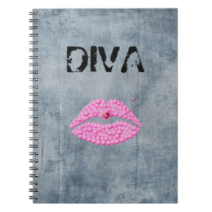 Sassy Diva Lips Spiral Notebook