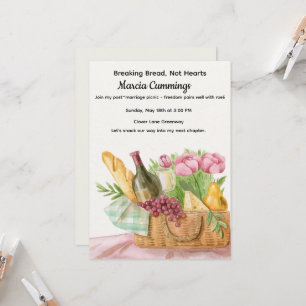 Sassy Divorce Celebration Picnic Basket Watercolor Invitation