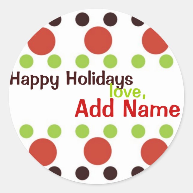 Sassy Dots Personalised Christmas Sticker (Front)