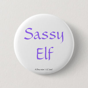 Sassy Elf 6 Cm Round Badge