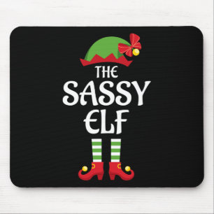 Sassy Elf Family Matching Group Christmas  Mouse Pad