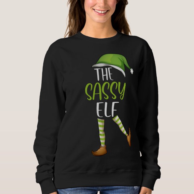 Sassy Elf Matching Family Christmas Boy Girl Xmas  Sweatshirt (Front)