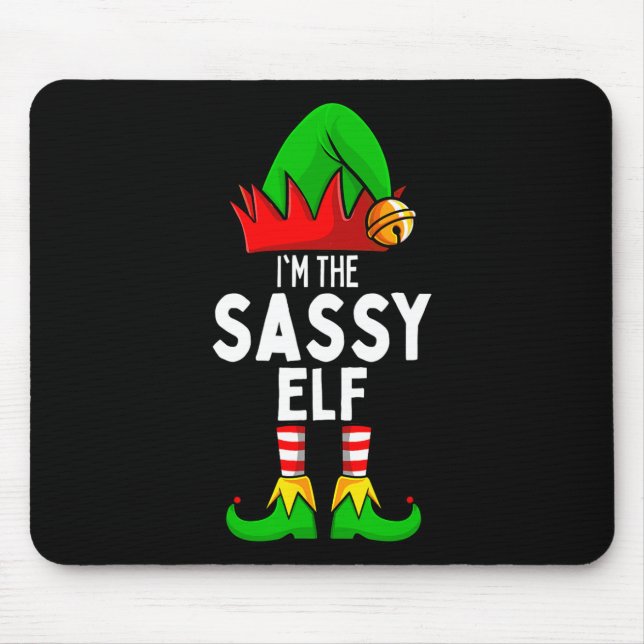 Sassy Elf Matching Family Christmas  Mouse Pad (Front)