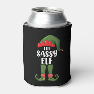 Sassy Elf Matching Family Group Christmas Party Can Cooler