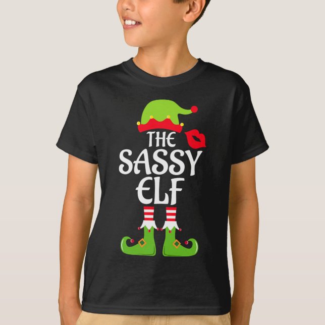 Sassy Elf Matching Family Group Christmas Party Xm T-Shirt (Front)
