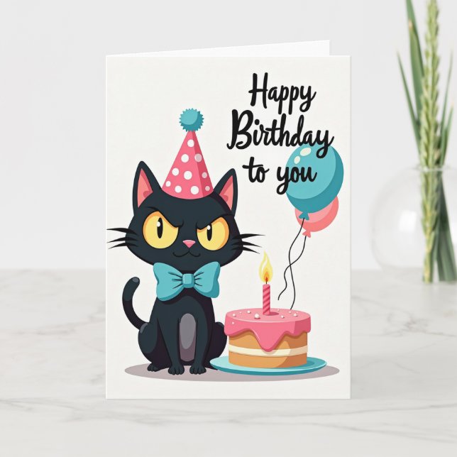 Sassy Feline Birthday Card (Front)