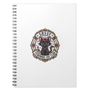 Sassy Feminine Cat Funny Cat Lover Design - Sassy Notebook