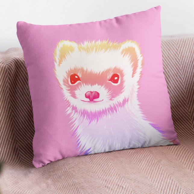 Sassy Ferret In Rainbow Colours Cushion (Creator Uploaded)