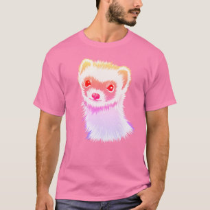 Sassy Ferret In Rainbow Colours T-Shirt