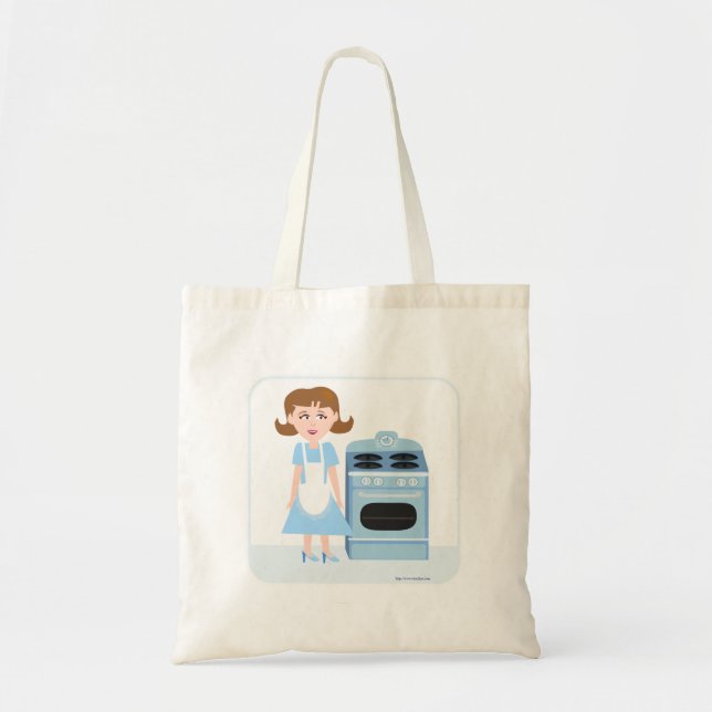 Sassy Fifties Housewife Art Cartoon Style Design Tote Bag (Front)