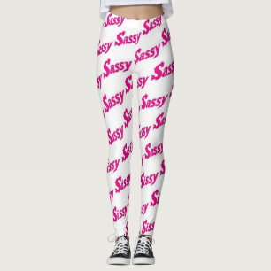 Sassy Fire Pink Typography Pattern Leggings