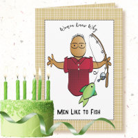 Sassy Fishing Ethnic Male Cartoon Joke Birthday