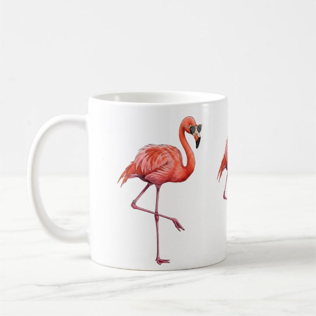 Sassy Flamingo Retro Vintage Coffee Mug (Left)