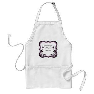 Sassy Floral Frame Apron, Purple Standard Apron