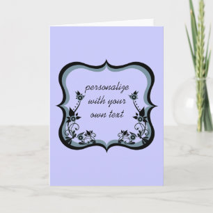 Sassy Floral Frame Greeting Card, Dark Periwinkle Card