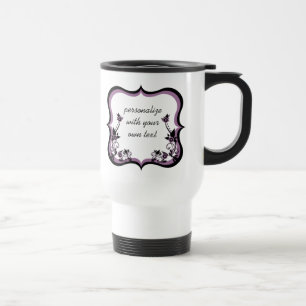 Sassy Floral Frame Mug, Purple Travel Mug