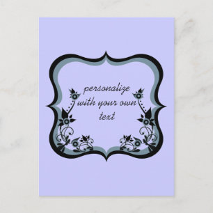 Sassy Floral Frame Postcard, Dark Periwinkle Postcard