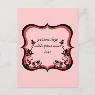 Sassy Floral Frame Postcard, Red Postcard