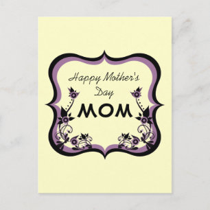 Sassy Floral Mother's Day Postcard, Purple Postcard