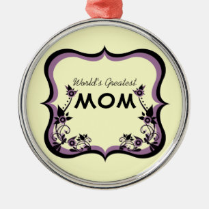 Sassy Floral World's Greatest Mum Ornament