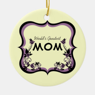 Sassy Floral World's Greatest Mum Ornament