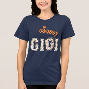 Sassy Gigi Polka Dot Grandma  Tri-Blend Shirt