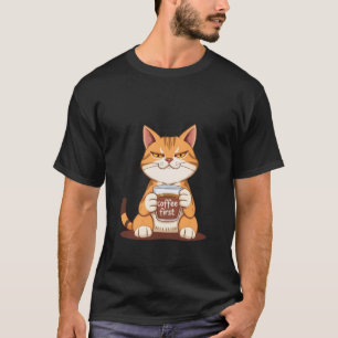 Sassy Ginger Cat Coffee First Morning Mood ✨🐾☕ T-Shirt