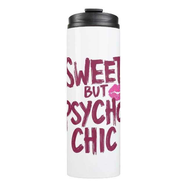 Sassy Girly Humor with Pink Lips Thermal Tumbler (Front)