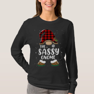 Sassy Gnome Buffalo Plaid Matching Family Christma T-Shirt