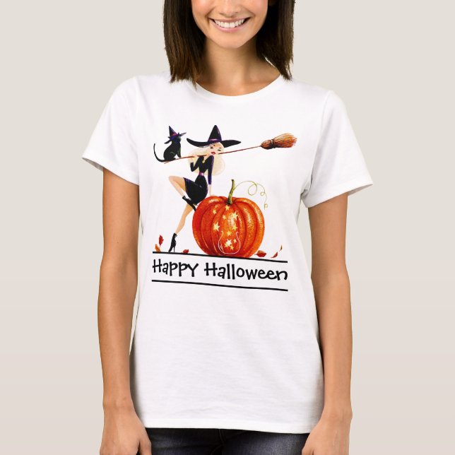 Sassy Halloween Witch Woman's T-Shirt (Front)