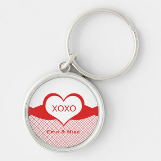 Sassy Heart Fishnet Keychain, Red Key Ring